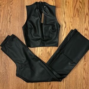 SKIMS Black leather set Size M like new